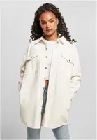 Dámská dlouhá manšestrová overshirt whitesand