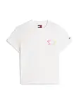 Tommy Jeans Tričko  žltá / ružová / biela