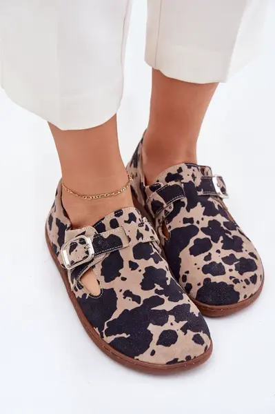 Semišové Polobotky Barefoot Dámské S Přezkou Patches Zazoo