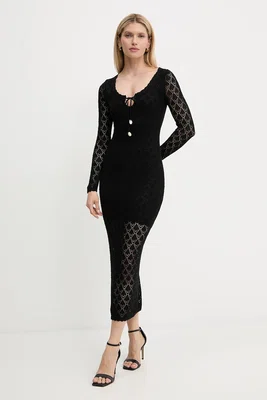 Šaty Guess ALBA černá barva, maxi, W5YK85 Z0010