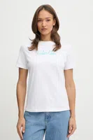 Bavlněné tričko Calvin Klein Jeans dámské, bílá barva, LV047C854G