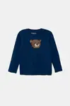 Dětské bavlněné tričko s dlouhým rukávem Guess modrá barva, s potiskem, N5YI25 K8HM4