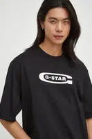 Bavlněné tričko G-Star černá barva, s potiskem
