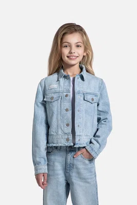 Džínová bunda Coccodrillo modrá barva, JEANS COLLECTION GIRL