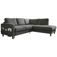 MID.YOU ROHOVÁ SEDAČKA, textil, tmavě šedá