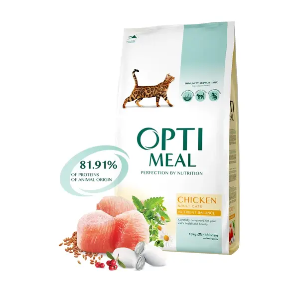OPTIMEAL™ Superpremium pre dospelé mačky s kuracim mäsom 10kg (5582)