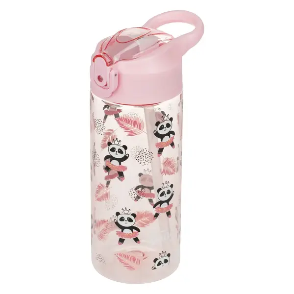 Tritanová fľaša na vodu so slamkou Panda 500 ml