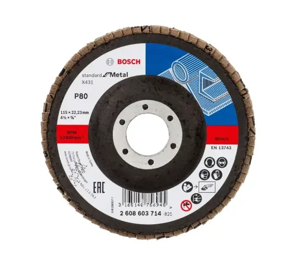 Bosch Príslušenstvo - Lamelový brúsny kotúč, P80, priemer 115 mm 2608603714