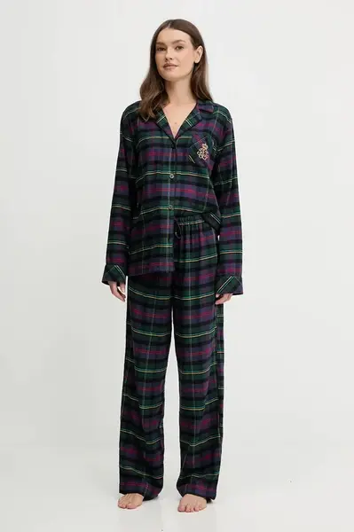 Pyžamo Lauren Ralph Lauren dámské, tmavomodrá barva, ILN92457F