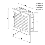 Mřížka větrací se síťovinou VM, 150 x 150 mm, bílá 0211