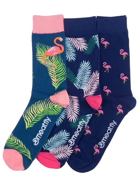 Meatfly ponožky Lexy Triple Pack Flamingo | Mnohobarevná | Velikost L/XL