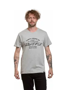 Meatfly pánské tričko Yvans Written Patch Grey | Šedá | Velikost XXXL