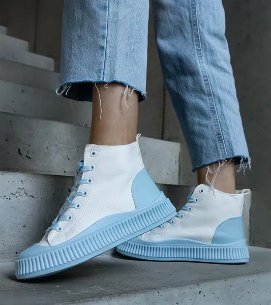 Gemre White and blue platform sneakers Terri