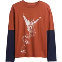 GAP V-LS ELV GRAPHIC TEE Dětské tričko, hnědá, velikost