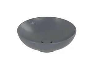 Villeroy & Boch Loop&Friends - Umývadlo na dosku, priemer 38 cm, s prepadom, CeramicPlus, Graphite 4A4500i4