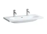Laufen Lua - Dvojumývadlo nábytkové 46x100 cm, s prepadom, 2 otvory na batériu, LCC, biela H8100894001071