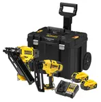 DeWALT Nářadí - 18V AKU sada tesařské hřebíkovačky a dokončovací hřebíkovačky, 2x aku 5,0 Ah XR, nabíječka DCK246P2T