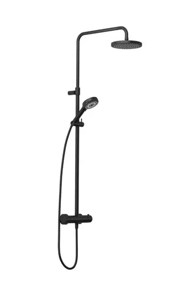 Kludi Dive - Sprchový set s termostatem, průměr 20 cm, 3 proudy, matná černá 6807939-00