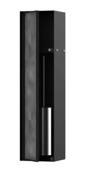 Hansgrohe XtraStoris Rock - Podomietkový box na WC kefu, s policou, matná čierna 56060670