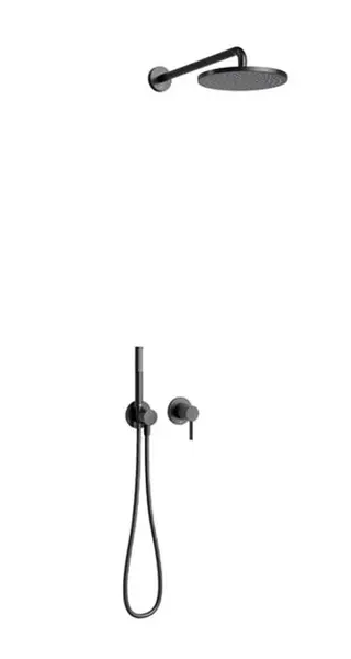 Keuco IXMO - Sprchový set pod omietku, priemer 25 cm, matná čierna 59603370001