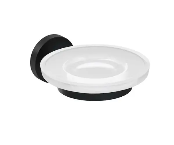 Jika Mio Style - Mydlovnička s držiakom, sklo/matná čierna H3832F17160001