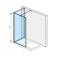 Jika Pure - Sprchová stěna Walk in L dvoudílná 120x80 cm, Jika Perla Glass, čiré sklo H2694210026681