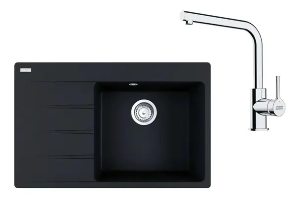 Franke Sety - Kuchyňský set G250O, fragranitový dřez CNG 611-78 TL/7 a baterie FS 3230.031, onyx/chrom 114.0700.685