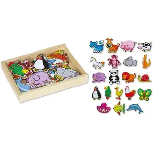 Magnetky zvířata 20 ks dřevěné