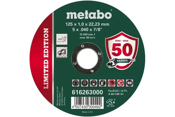 Metabo Příslušenství - Řezný kotouč na nerezovou ocel 125x22,23 mm 616263000