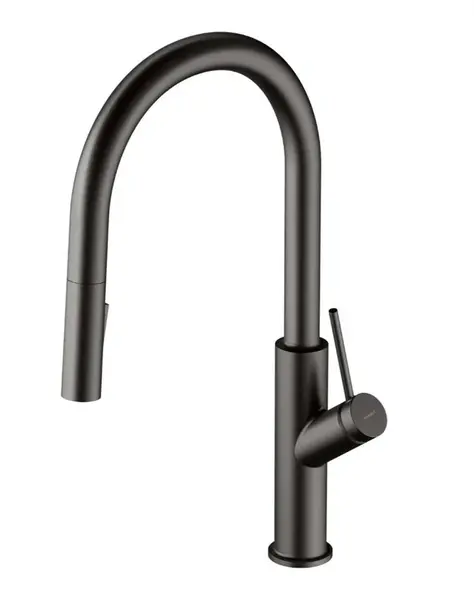 OMNIRES Bend - Dřezová baterie s výsuvnou sprškou, kartáčovaný grafit BE6455GR