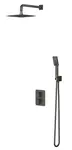 OMNIRES Parma - Sprchový set s termostatom pod omietku, s telesom, 20x20 cm, 3 prúdy, kefovaný grafit SYSPM11GR