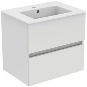 Ideal Standard Eurovit - Skrinka s umývadlom, 55x60x44 cm, 2 zásuvky, lesklá biela R0572WG