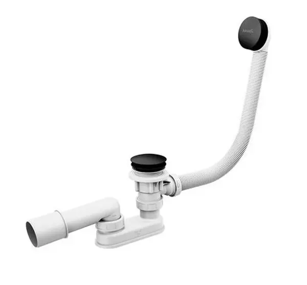 Ravak Odtokové systémy - Vaňová odtoková a prepadová súprava, dĺžka 570 mm, ClickClack, matná čierna X01746