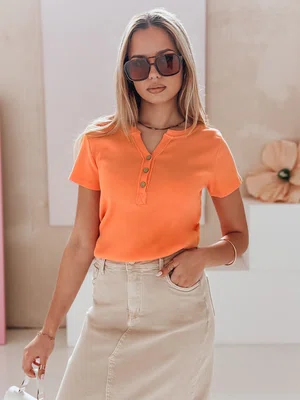 Bluzka damska one size prążkowana KISS LOOK pomarańczowa Dstreet