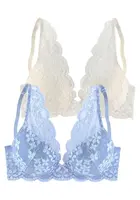 PETITE FLEUR Podprsenka  krémová / nebesky modrá