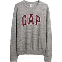 GAP V-INTX GAP ATHLETIC INTARSIA RLXD CREW Pánsky pletený sveter, sivá, veľkosť
