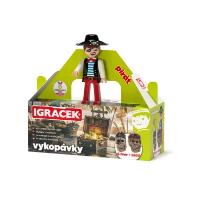 Igráček Pirát - figurka s vykopávkami lebek Silvera a Kidda