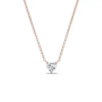 Diamantový náhrdelník srdce v růžovém zlatě KLENOTA