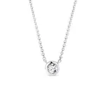 Náhrdelník z bílého zlata s bezel briliantem KLENOTA