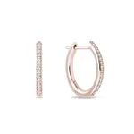 Briliantové náušnice kroužky v růžovém zlatě KLENOTA