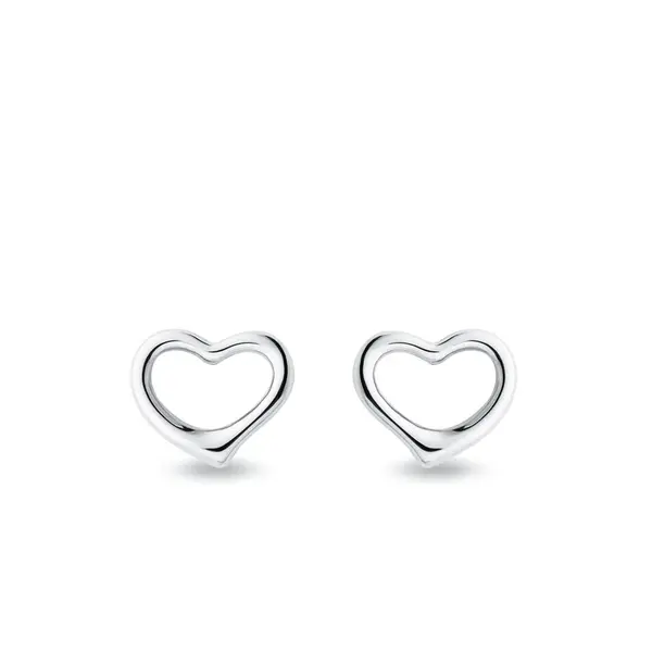 Srdcové náušnice z bílého zlata KLENOTA