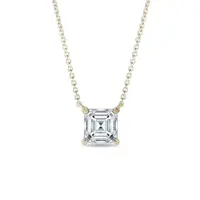 Náhrdelník zo žltého zlata s lab grown diamantom asscher KLENOTA