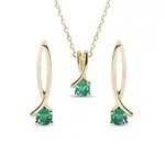 Súprava zo žltého zlata so smaragdami KLENOTA