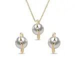 Perlová súprava zo žltého zlata KLENOTA