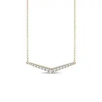 Briliantový náhrdelník s motívom V zo žltého zlata KLENOTA