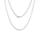 Retiazka typu Paperclip z bieleho zlata v dĺžke 50 cm KLENOTA