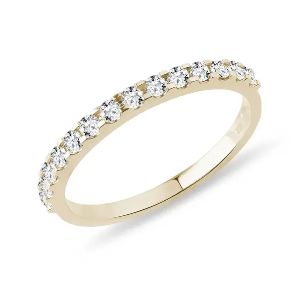 Half eternity prsteň zo žltého zlata s diamantmi KLENOTA