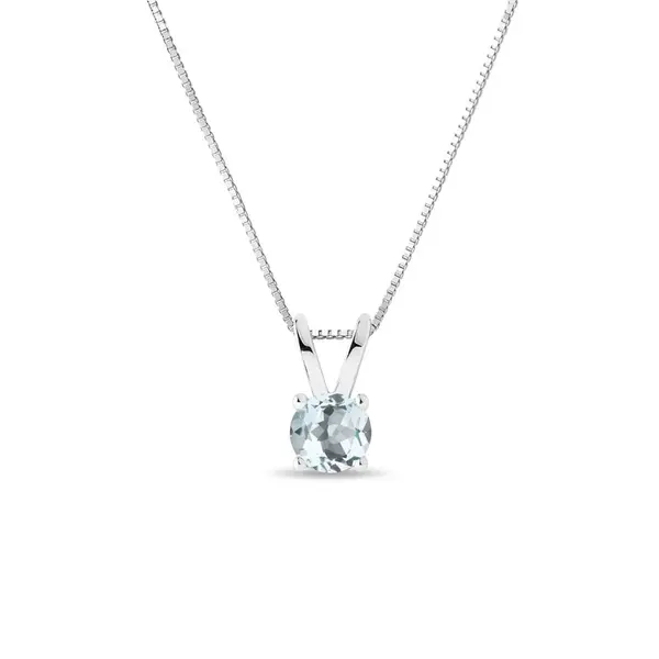 Zlatý náhrdelník s akvamarínom KLENOTA