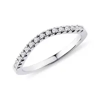 Briliantový snubní prsten z bílého 14k zlata KLENOTA