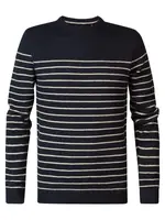 Petrol Industries Sveter 'Stebbins'  námornícka modrá / biela